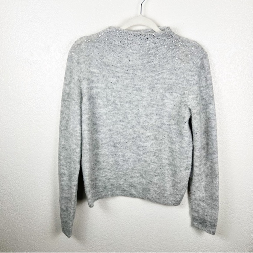 Juicy Couture Gray Rhinestone Detail Mock Neck Sweater Size XS
